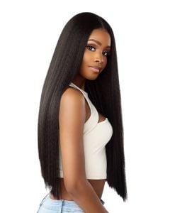 Sensationnel Glueless Lace Wig 13X6 Kinky Silk Pressed 26”