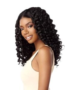Sensationnel Glueless Textured Lace Wig Y-Part Kinky Rod Curl 18”