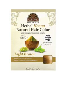 Okay Herbal Henna Natural Hair Color Light Brown 2 oz