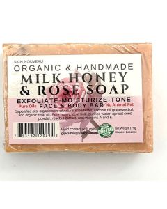 Beauty Organic Milk ,Honey & Rose Soap 5 oz