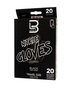 Level 3 Black Nitrile Gloves Small Travel Size 20 pcs