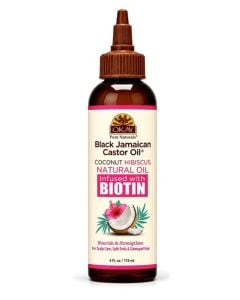 Okay Black Jamaican Castor Oil Hair Growth Natural Oil With Biotin 4 oz