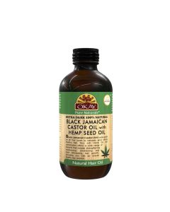 Okay Extra Dark Natural Black Jamaican Castor Oil With Hemp Seed Oil 4 oz