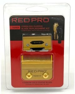 RED PRO Cordless Clipper Blade Replacement Gold Kit Taper PCA01