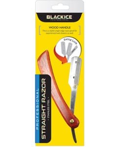 Black Ice Stylish Wood Handle Straight Razor BIR005