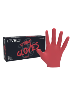 LEVEL 3 Red-Ish Nitrile Gloves 100ct Small