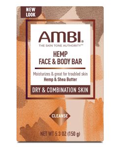 Ambi Hemp Face & Body Soap Bar For Dry & Combination Skin 5.3oz
