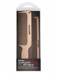 BabylissPro Two PC Metal 9" Clipper Comb Set BCOMBSET2RG