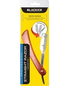 Black Ice Wood Handle Straight Razor BIC601-1