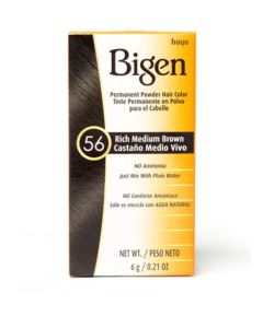 rich medium brown (56)  permanent powder hair color by bigen