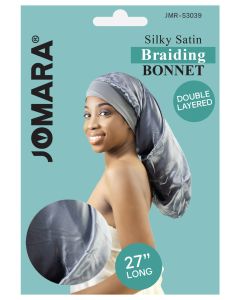 Silky Satin Braiding Bonnet Gray by Jomara JMR-53039
