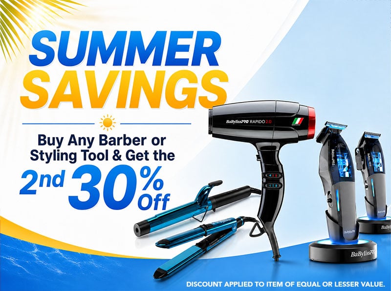 Buy 1 Get 2nd at 30% off Barber and Styling Tools