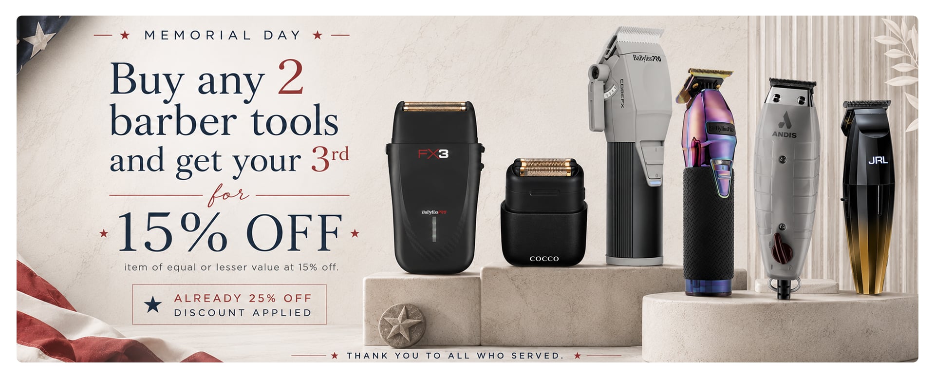 Barber Supplies Tools 15% off on 3rd item