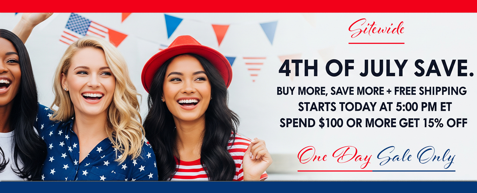 Sitewide 4th of July $100+ get 15% off