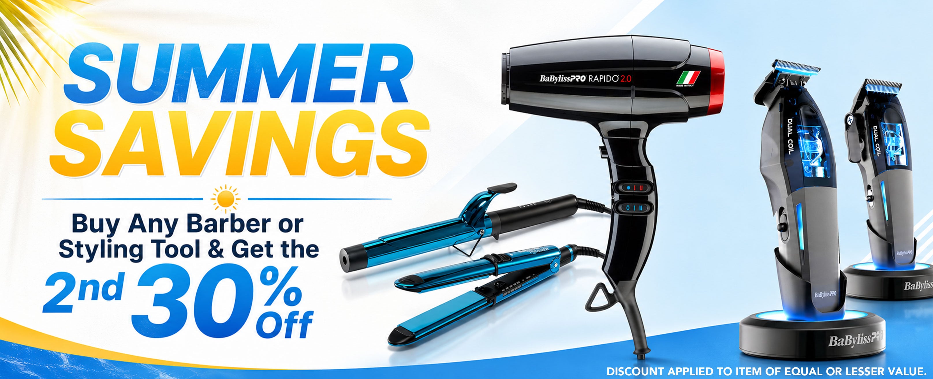 Buy 1 Get 2nd at 30% off Barber and Styling Tools