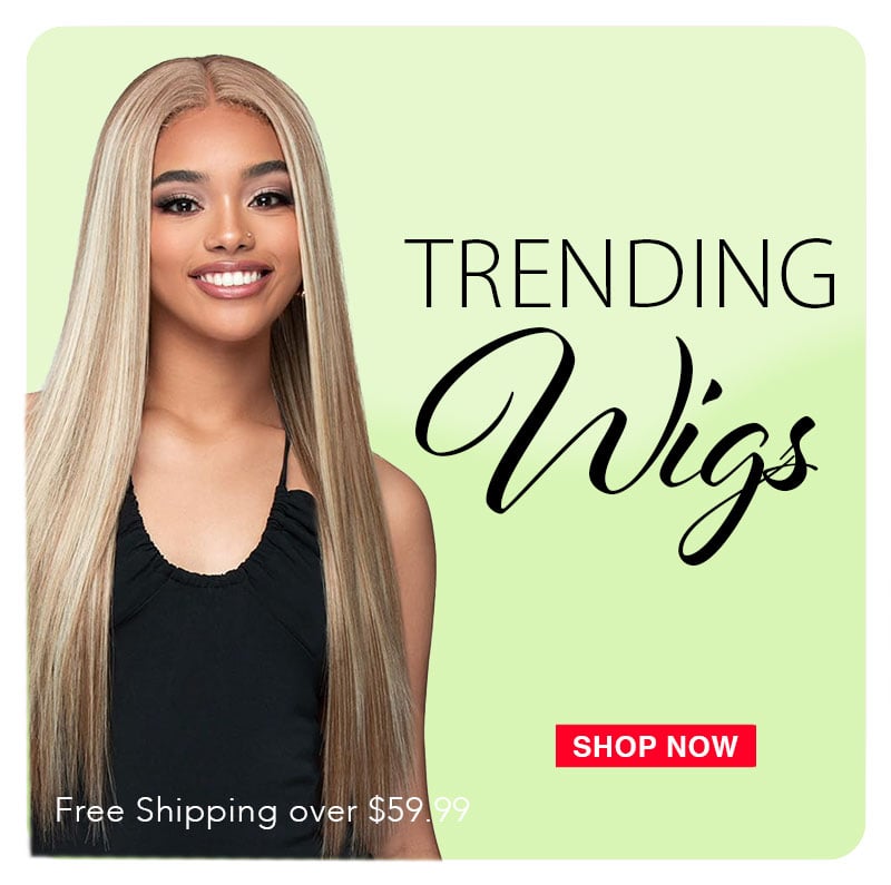 Wigs Trending promotion with three women